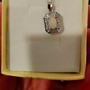 Milky white opal silver